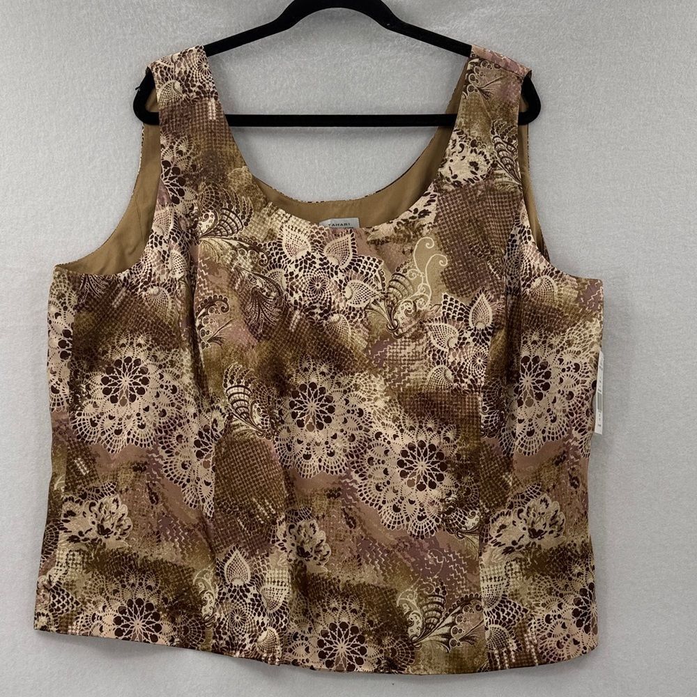 3For$20 Tahari Floral Silky Patterned Women's Top Sleeveless Size 22W